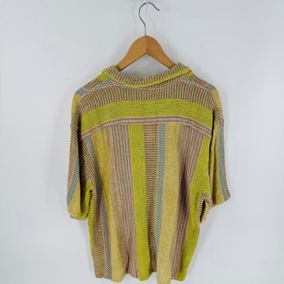 NWT Cotton On Striped Woven Button Front Shirt Size L Relaxed Fit - Picture 3 of 11